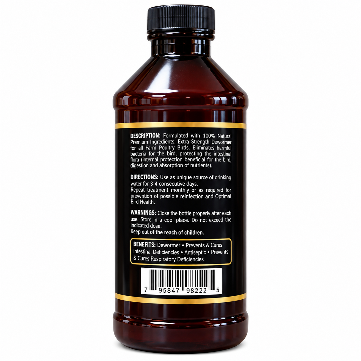 Dewormx Farm (liquid) - ALL NATURAL DEWORMER - for Chickens & Other Poultry