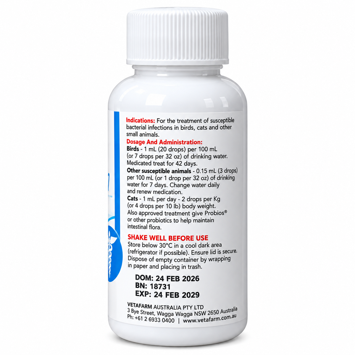 Vetafarm Doxyvet Liquid for Birds, Cats & Rats