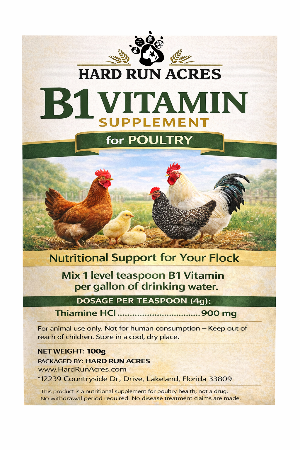 HRA's B1 Vitamin Supplement