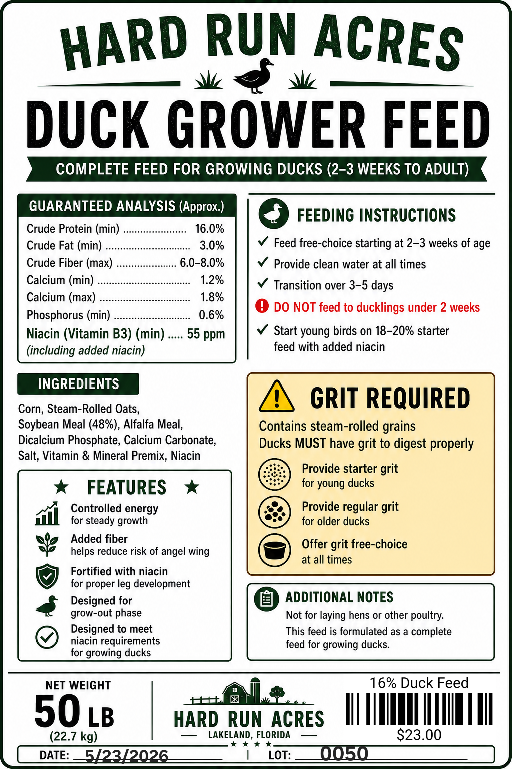 16% Duck Feed