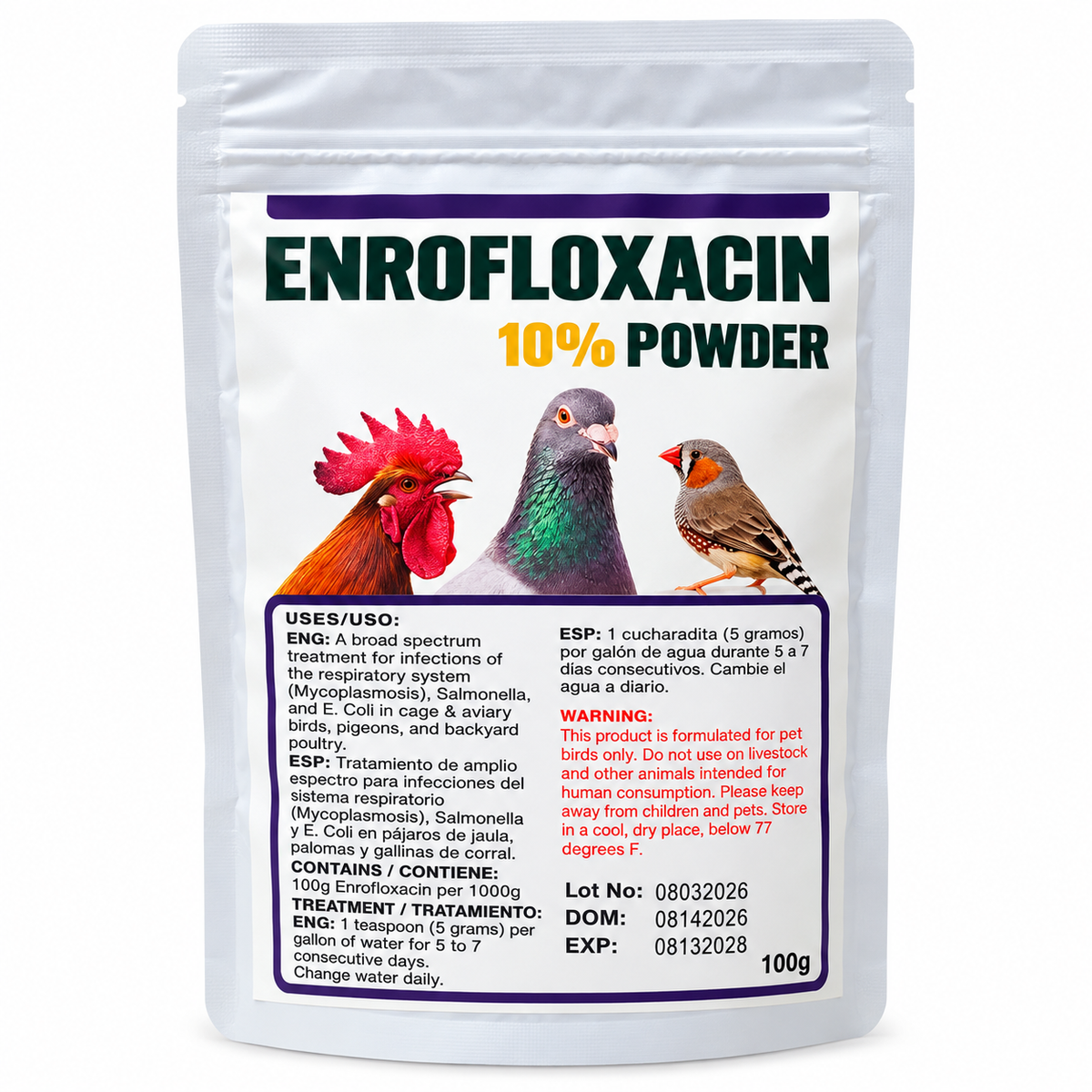 Enrofloxacin 10% for Birds (Generic Baytril)