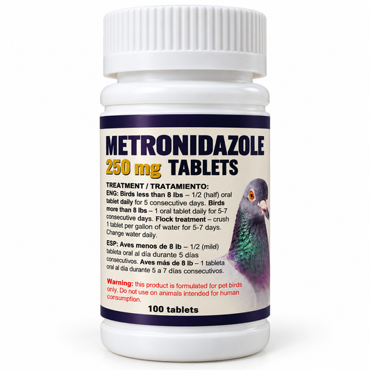 GeneRx Metronidazole 250 mg Tablets – Canker & Giardia in Birds