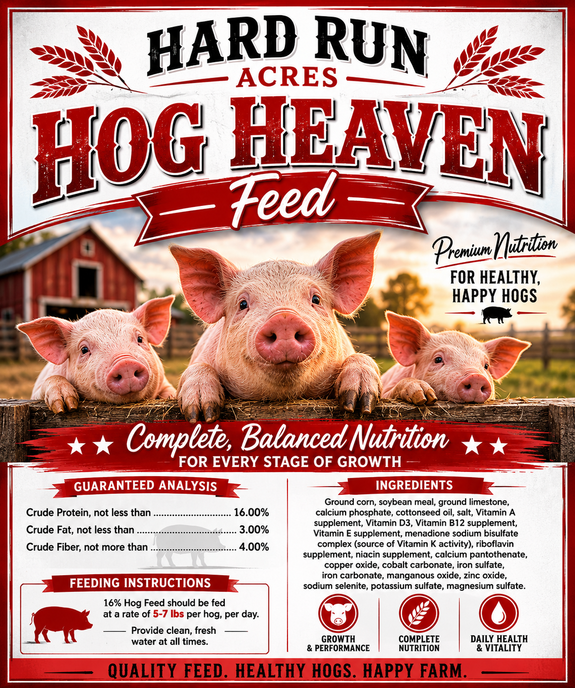 Hog Heaven 16% Feed