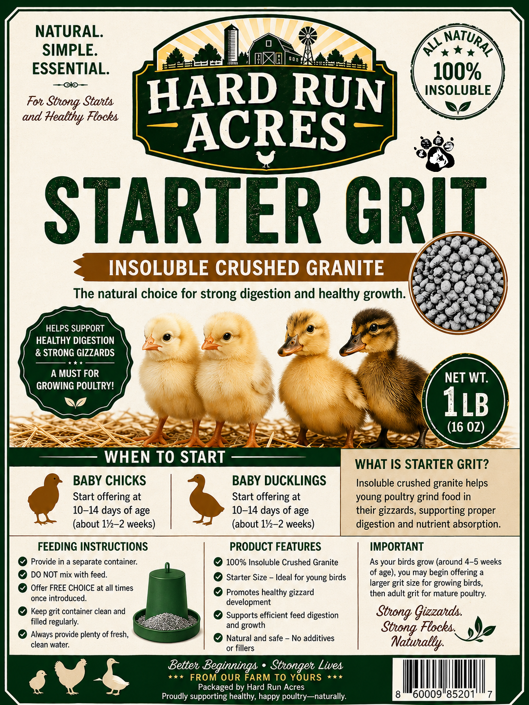 Starter Grit - Chicks/Ducklings