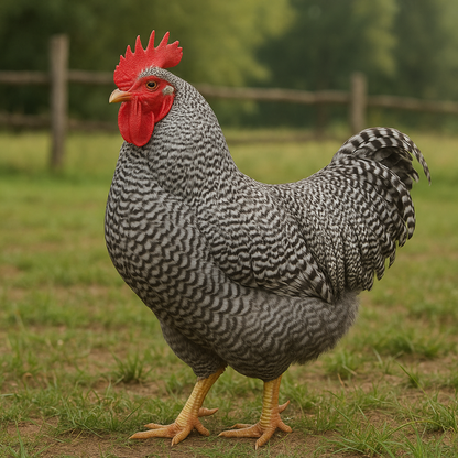 Barred Rock Rooster - AI-generated placeholder image
