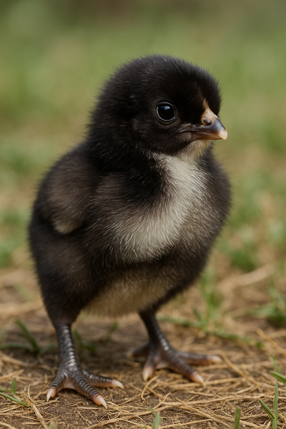 Black Australorp Day-Old Chick - AI-generated placeholder image