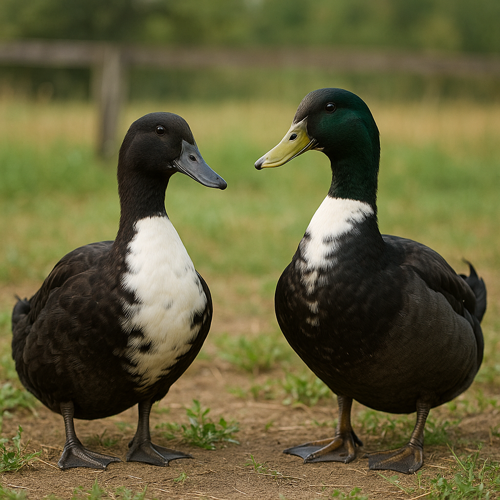 Black Swedish Duck & Drake - AI-generated placeholder image