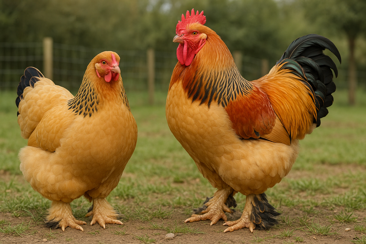 Buff Brahma Hen & Rooster - AI-generated placeholder image