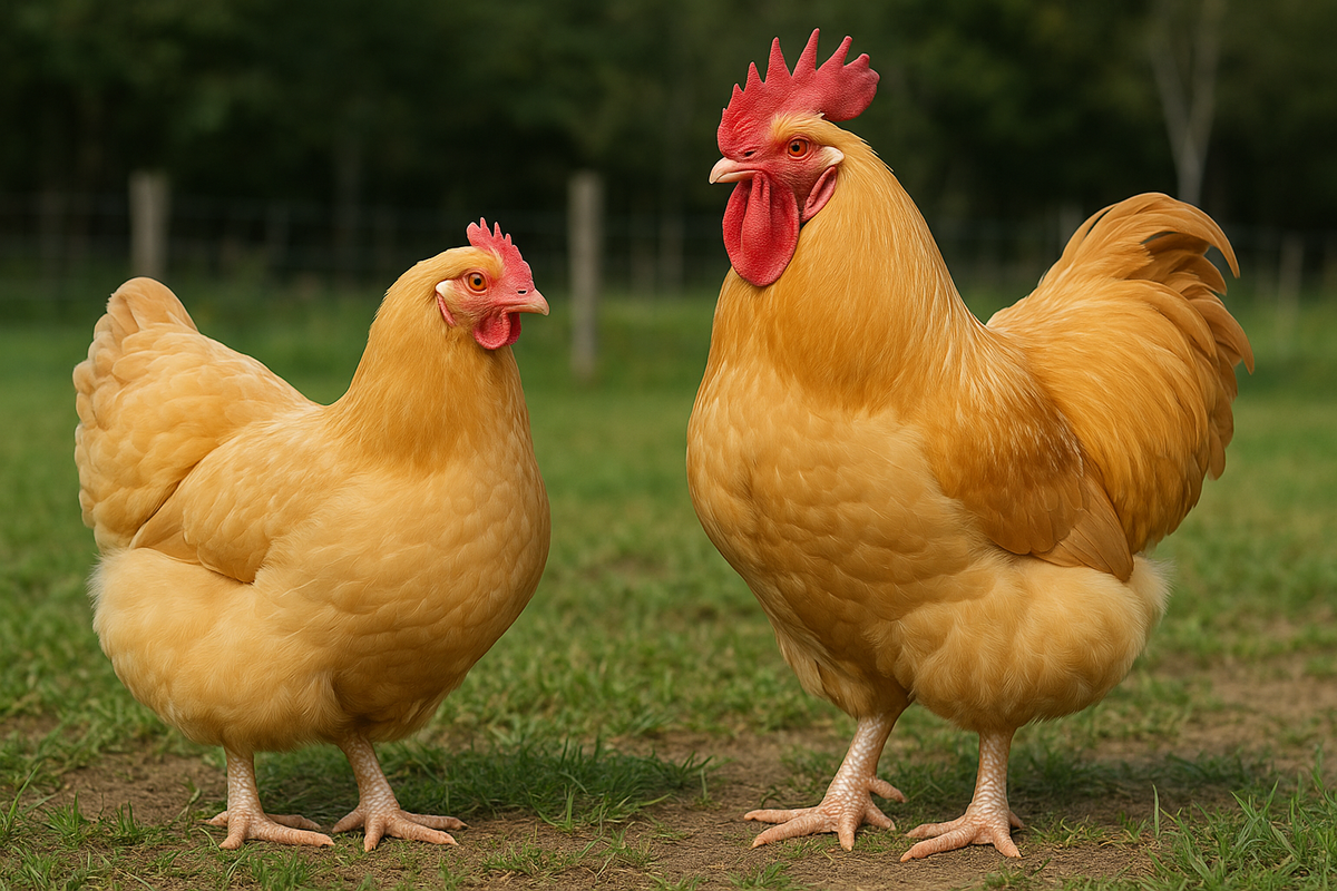 Buff Orpington Hen & Rooster - AI-generated placeholder image
