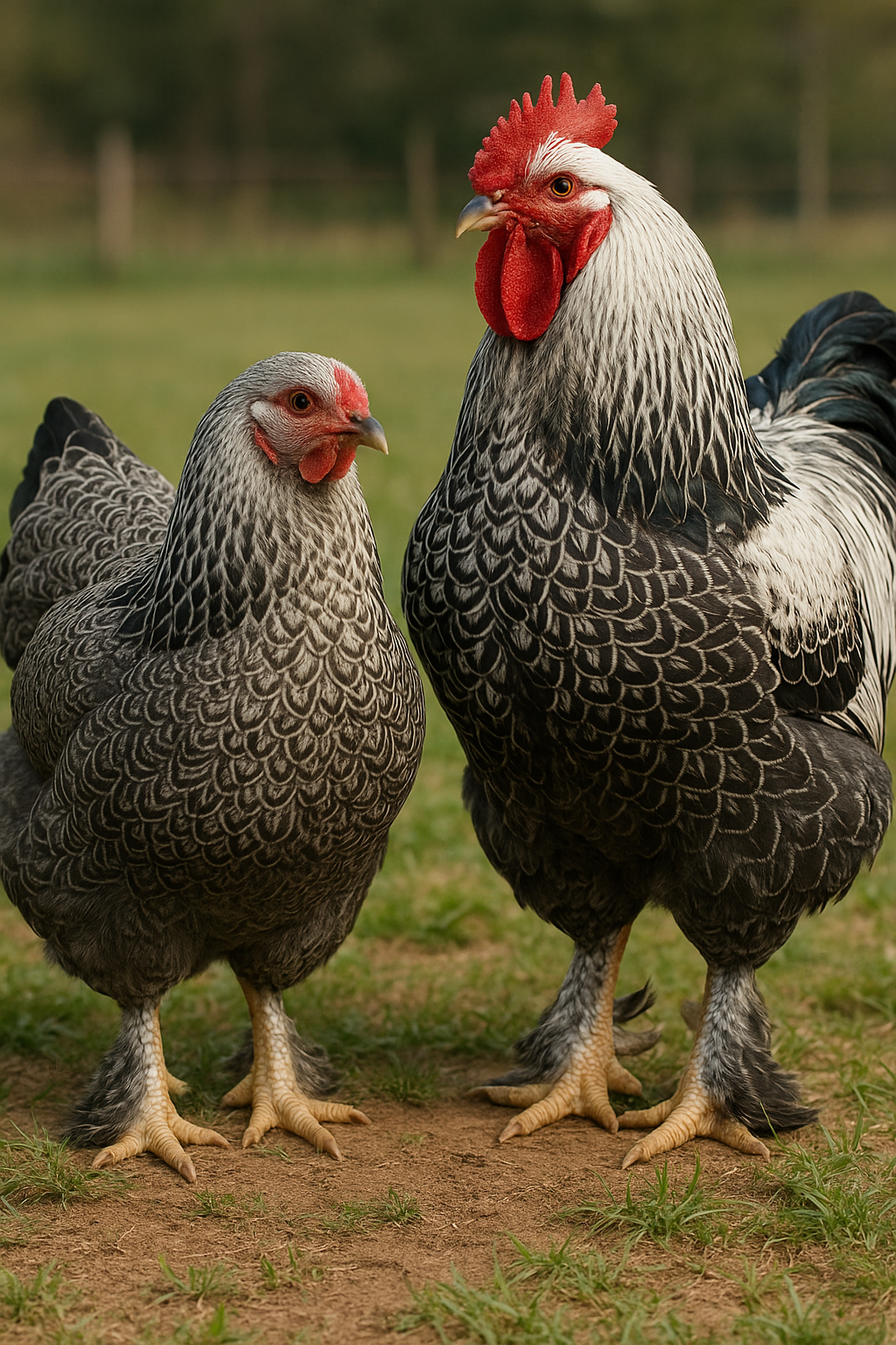 Dark Brahma Hen & Rooster - AI-generated placeholder image