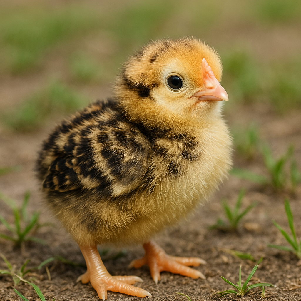 Frizzle Cochin Bantam Day-Old Chick - AI-generated placeholder image