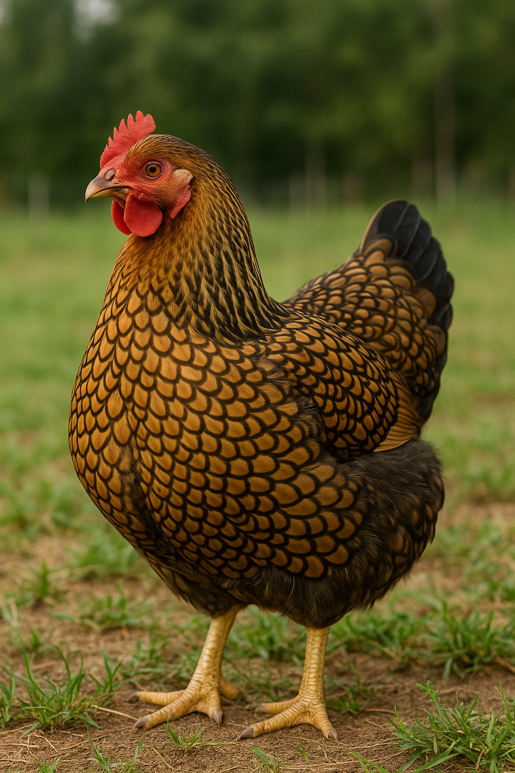 Golden Laced Wyandotte Hen - AI-generated placeholder image