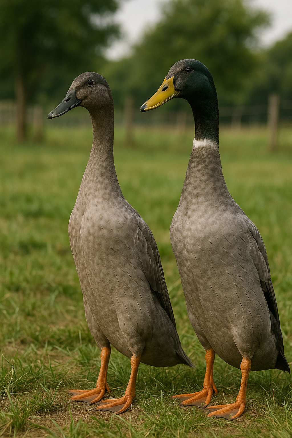 Gray Runner Duck & Drake - AI-generated placeholder image