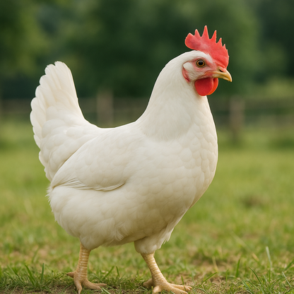 Hyline White Leghorn Hen - AI-generated placeholder image