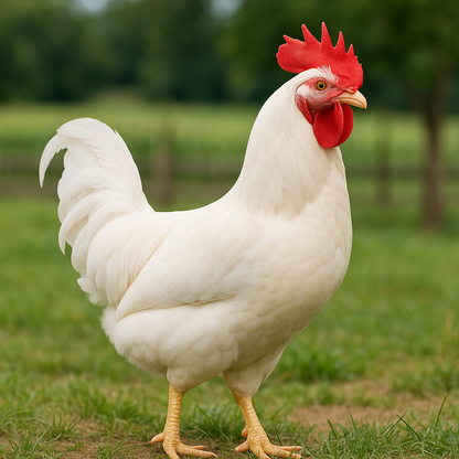Hyline White Leghorn Rooster - AI-generated placeholder image