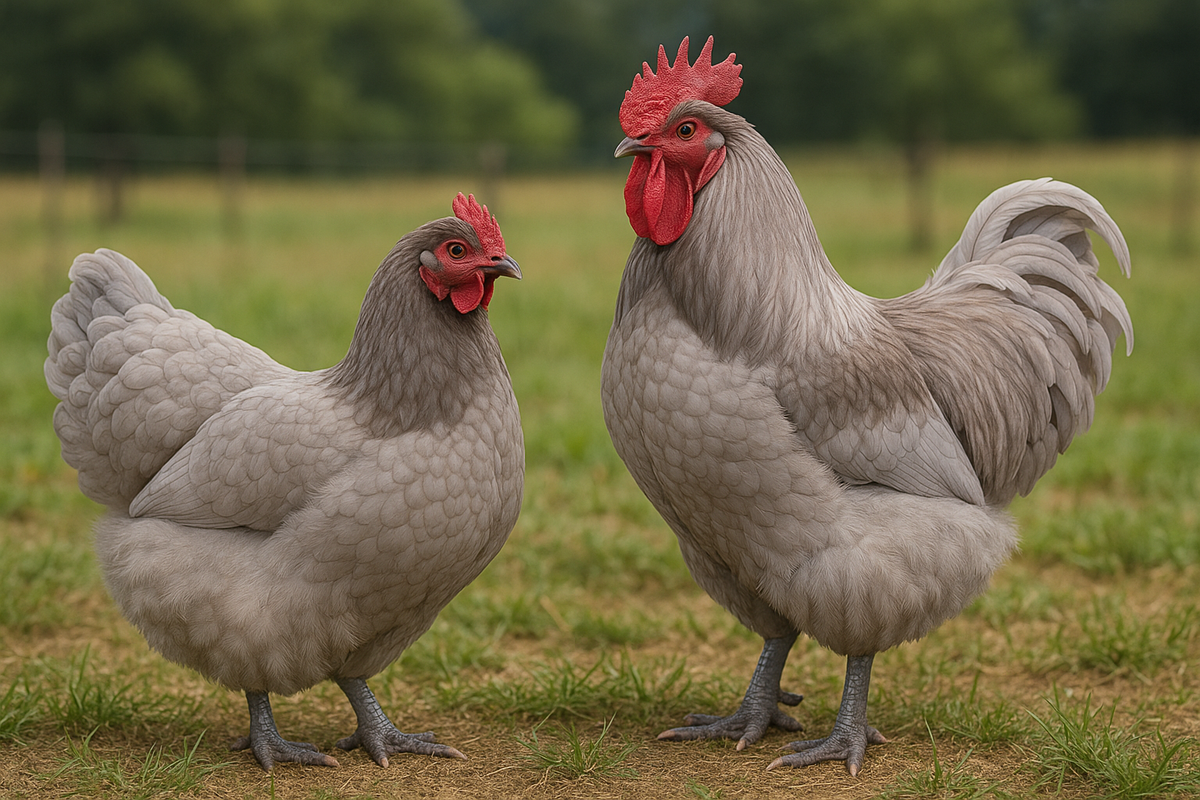 Lavender Orpington Hen & Rooster - AI-generated placeholder image