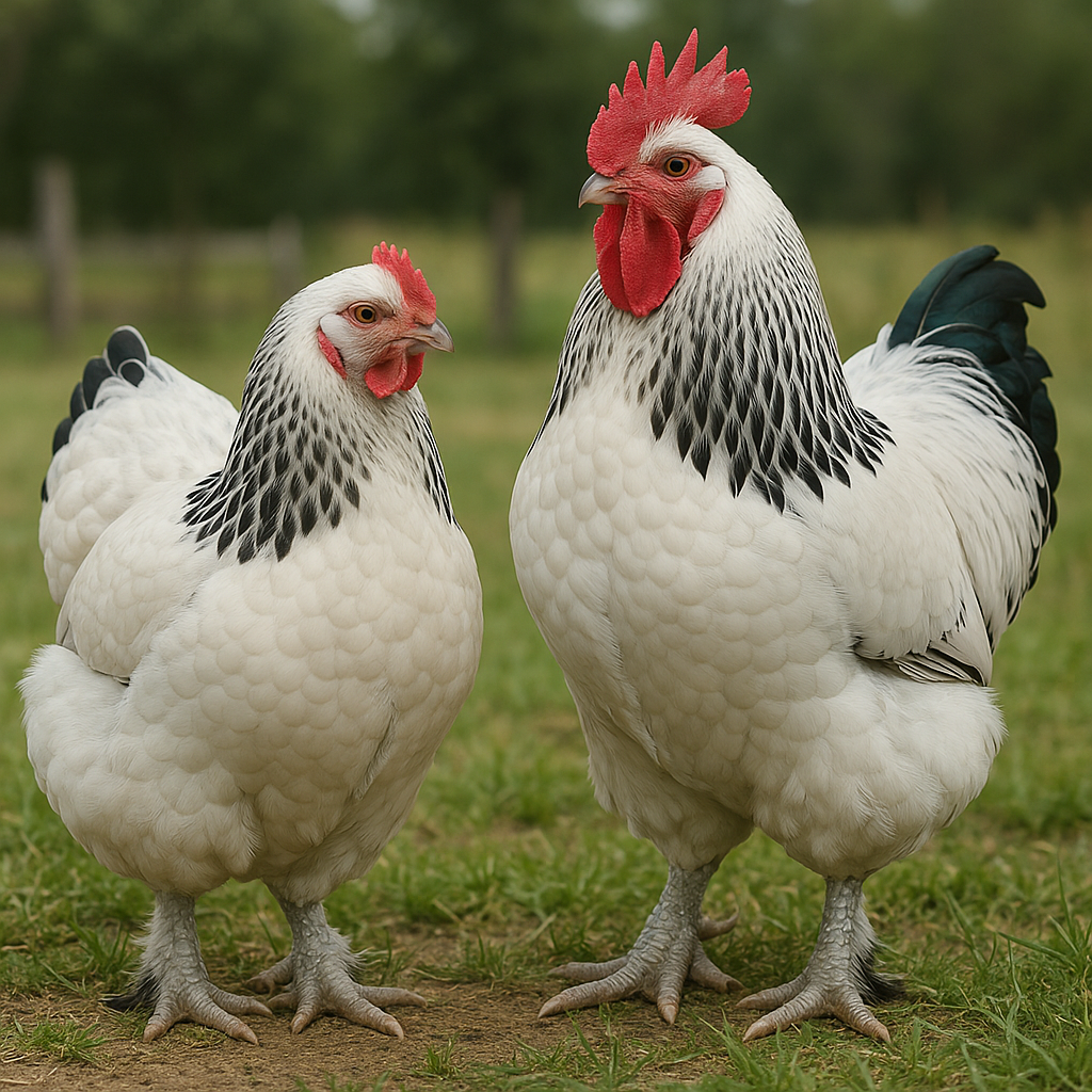 Light Brahma Hen & Rooster - AI-generated placeholder image