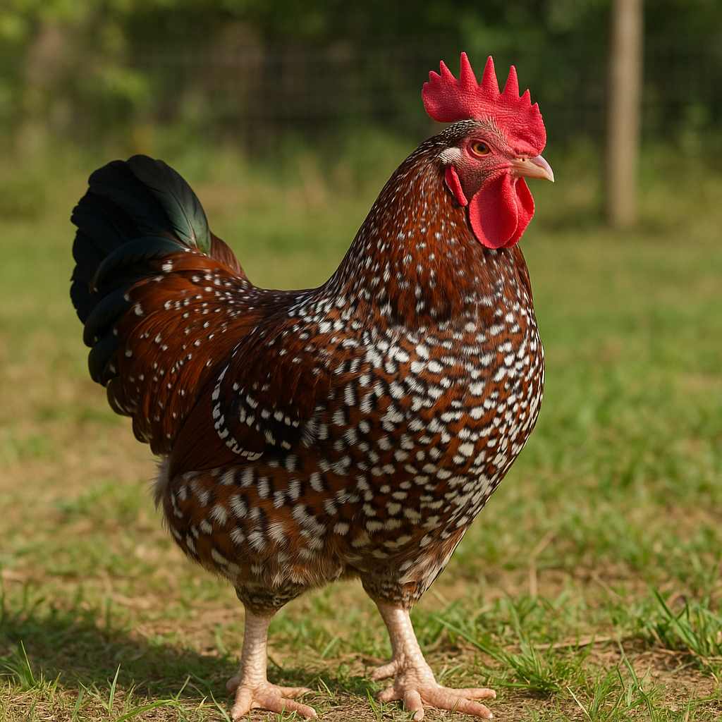 Speckled Sussex Rooster - AI-generated placeholder image