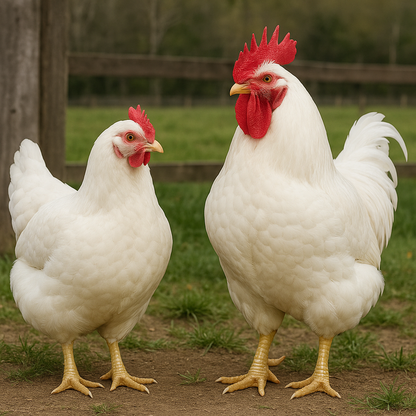 White Rocks Hen & Rooster - AI-generated placeholder image